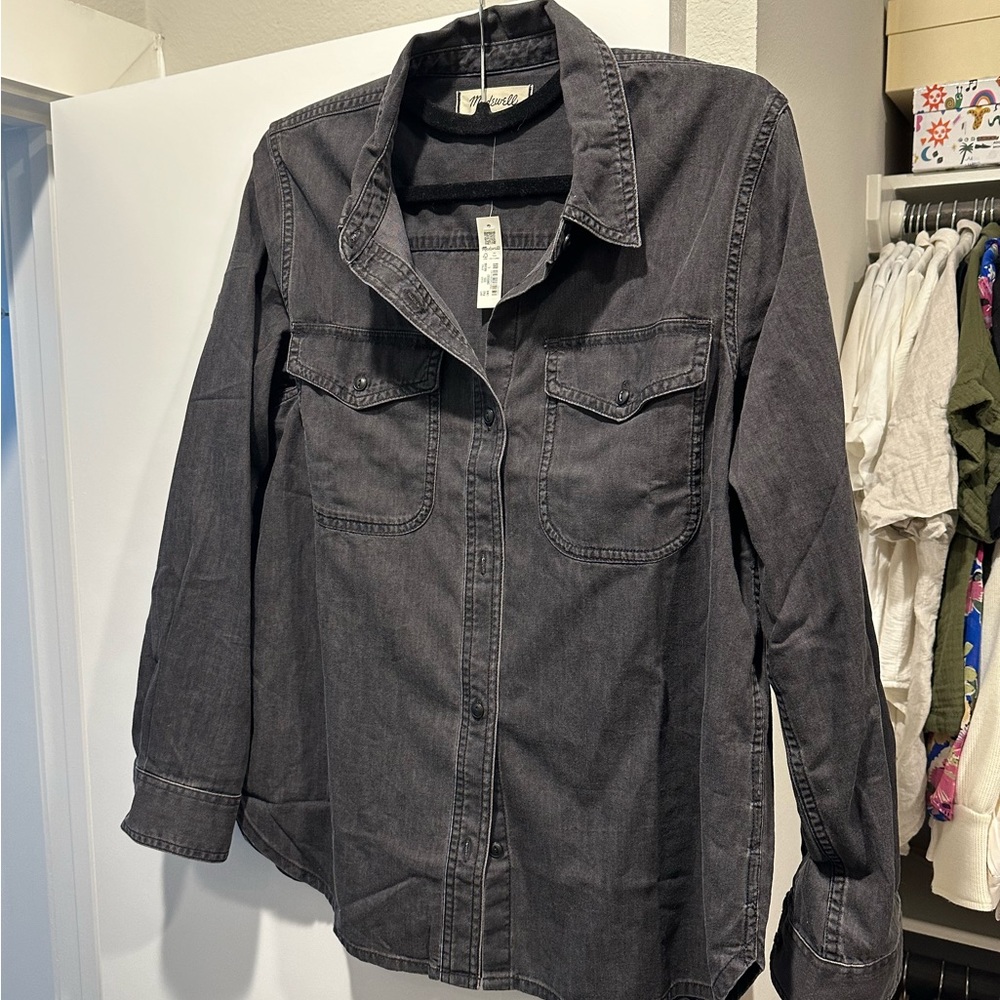 Madewell Black Chambray Button Down